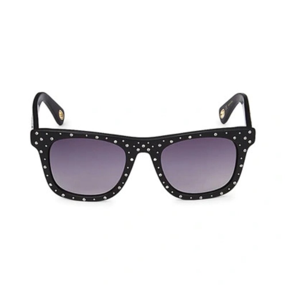 LELE SADOUGHI Women's Broadway Crystal 50mm Square Sunglasses In Jet